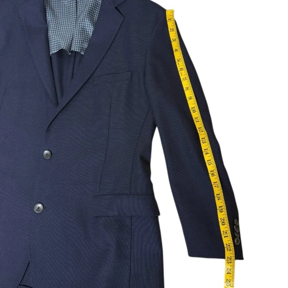 Hugo Boss Stretch Travel Blazer Jacket Blue LANIFICIO TESSE Biella Wool 2 Button